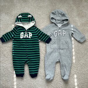 GAP Kids One Piece Jumpsuits - Green/Blue Striped and Gray